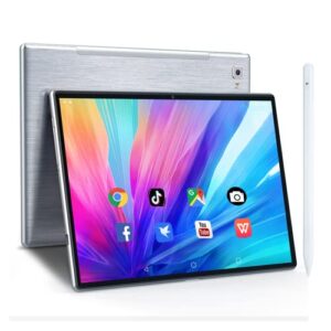 fhd laptop computer with touchscreen, 2 in 1 tablet pc 10.1 inch android 10.0gms, 4gb ram, 64gb rom storage tablet pc with keyboard, stylus,5000mah battery, 4g cellular tablet with dual sim card slot