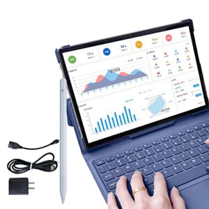 FHD Laptop Computer with Touchscreen, 2 in 1 Tablet PC 10.1 inch Android 10.0GMS, 4GB RAM, 64GB ROM Storage Tablet PC with Keyboard, Stylus,5000mAh Battery, 4G Cellular Tablet with Dual Sim Card Slot