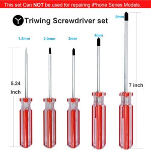 Triwing Screwdriver Set 5 Sizes 1.5mm 2mm 3mm 4mm 5mm, SKZIRI 5in1 3 Point Screwdriver Kit Magnetic Point Y Shaped Tri Point Tip Screwdriver Set