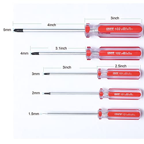 Triwing Screwdriver Set 5 Sizes 1.5mm 2mm 3mm 4mm 5mm, SKZIRI 5in1 3 Point Screwdriver Kit Magnetic Point Y Shaped Tri Point Tip Screwdriver Set