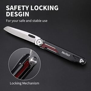 NexTool Knight Multi Tool Pocket Knife, Multitool Knife with Huge Scissors, Glass Breaker, Can/Bottle Opener, Floding Camping Knife with Safety Locking for Camping/Emergencies/EDC, Cool Gifts for Men