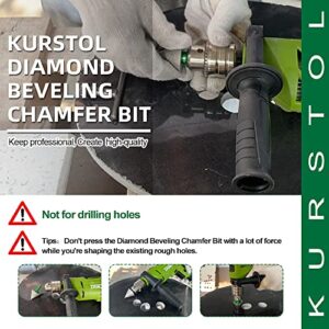 KURSTOL Diamond Cone Tile Bit - Diamond Countersink Drill Bit 1-3/8”(35mm) x Hex Shank Electric Drill,Beveling Chamfer Bit for Shaping Enlarging Cleaning Existing Holes of Granite Marble Porcelain