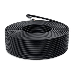 powmr solar panel wire, solar wire 164ft black 10awg pv wire cable for solar, home, rv boat marine solar panels, inverter etc. (164ft black)