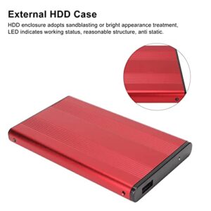 HDD Enclosure, 2.5 inch 5Gbps USB 3.0 External SATA SSD Hard Drive Enclosure for SATA 5 Gbps Portable External HDD for Windows,OS X, Vista(Red)