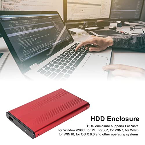 HDD Enclosure, 2.5 inch 5Gbps USB 3.0 External SATA SSD Hard Drive Enclosure for SATA 5 Gbps Portable External HDD for Windows,OS X, Vista(Red)