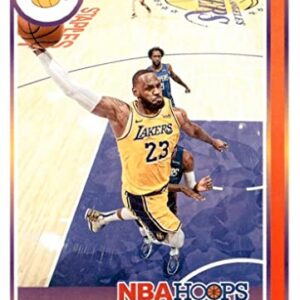 LeBron James 2021 2022 Hoops Basketball Series Mint Card #136 picturing him in his Gold Lakers Jersey