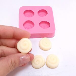 Mini Cinnamon rolls mold - 3/4 inch cinnamon rolls silicone mold Candle molds Wax melts mold (Model E: 3/4 inch) NC025