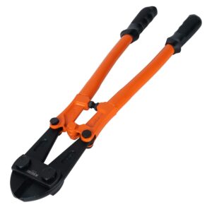 kseibi 141585 heavy-duty medium size bolt cutter 24" for cutting fence, steel wire, chain, screws, rivet, and medium padlock, with soft grip rubber ergonomic handle cutters