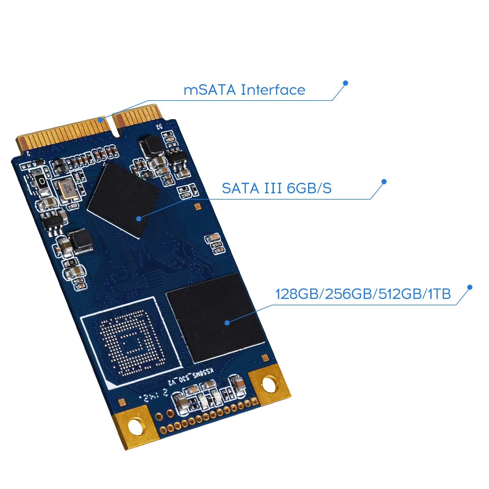 ROGOB 1TB mSATA SSD SATA III 6Gb/s Small Form Internal Solid State Drive Mini Hard Disk for Ultrabook Desktop PC Laptop (30 x 50mm)