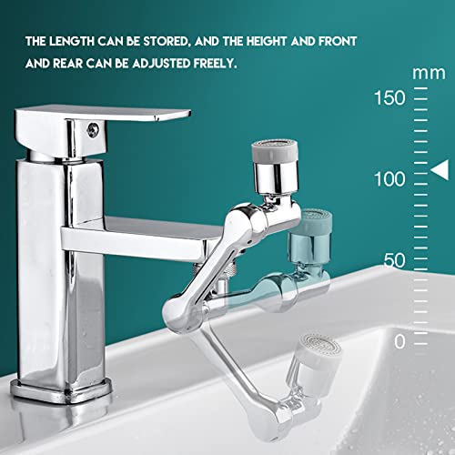 SLDHFE Universal Rotating Faucet Extender, 1080 Big Angle Degree Swivel Kitchen Sink Faucets Aerator, Splash Filter Rotatable Robotic Arm 2 In 1 Faucet Attachment Dual Mode