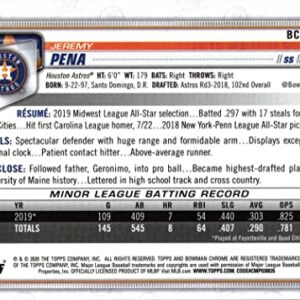 2020 Bowman Chrome Prospects Mega Box Mojo Refractor Baseball #BCP-61 Jeremy Pena Pre-Rookie Card