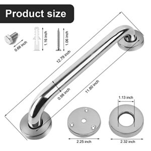 2 Pack 12 Inch Shower Grab Bars, LONVICHTT Stainless Steel Shower Handle, Bathroom Safety Bars, Elderly, Pregnant, Handicap Senior Assist Bath Handle