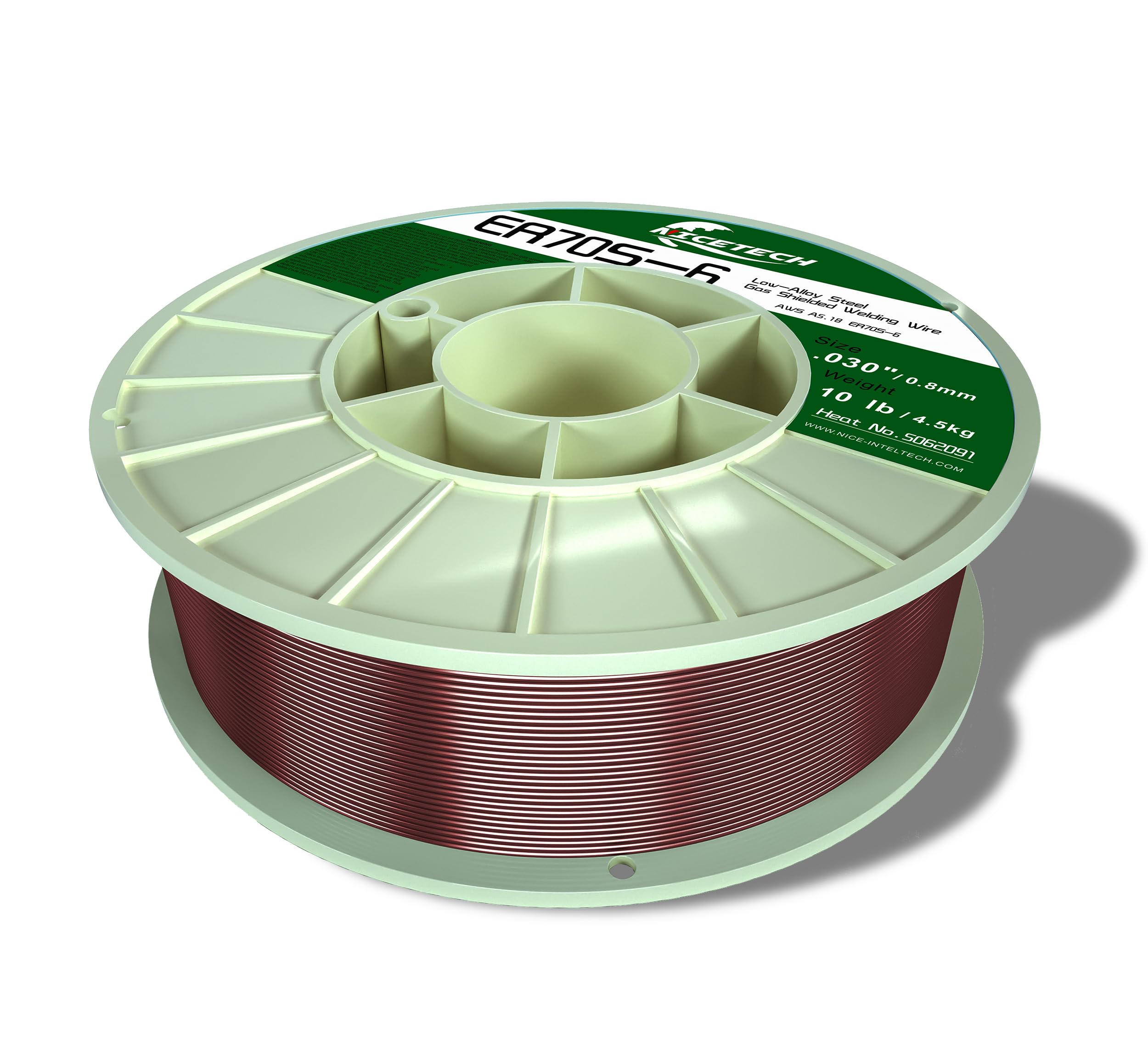 NICETECH, MIG Solid Welding Wire, Carbon Steel, ER70S-6 .030-Diameter, 10 Pounds Spool, Package of 1