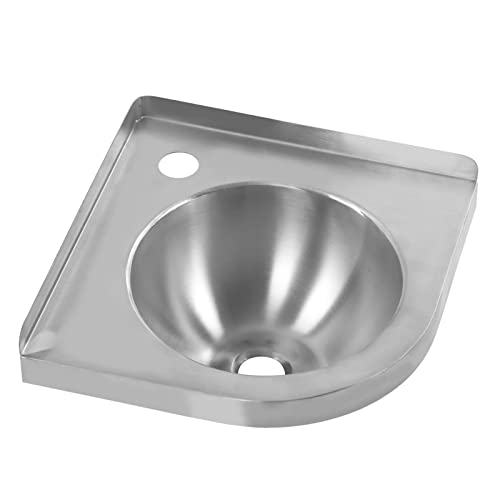 Hand Wash Basin Sink, Corner Triangle Basin Sink Brushed Finish Kitchen Bathroom Hand Wash Basin Sink for Boat Carava