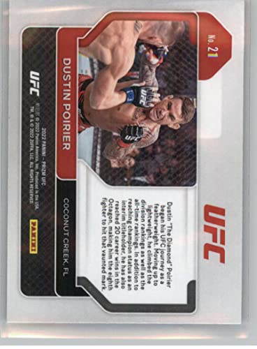 2022 Panini Prizm UFC #21 Dustin Poirier Official MMA Trading Card in Raw (NM or Better) Condition