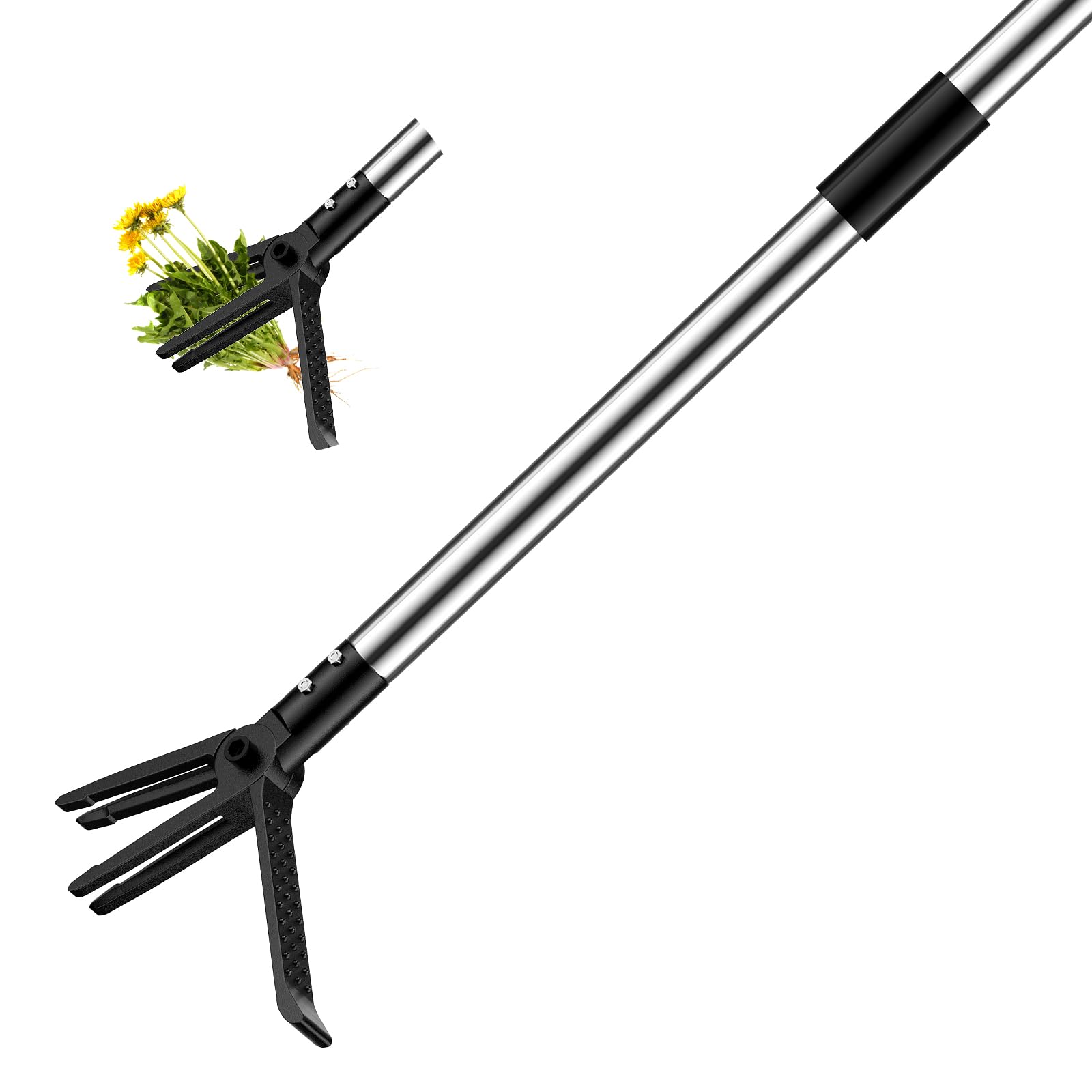 Lilyvane Weed Puller Tool,71inch Adjustable Stand Up Weed Puller Long Handle,Stand Dandelion Digger Puller, Ergonomic Standing Weeding Puller Tool Weed Picker for Garden Lawn Farmland Yard