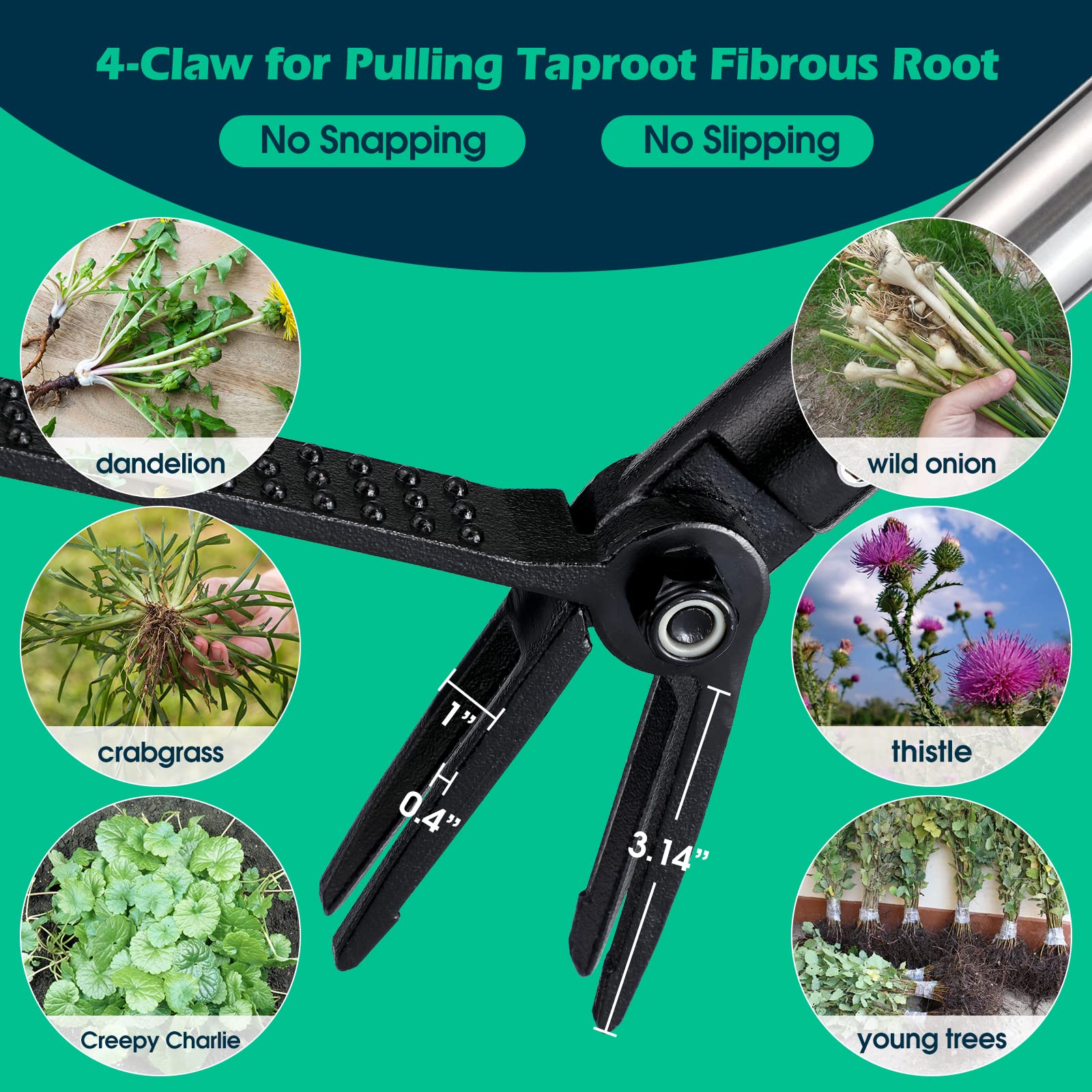 Lilyvane Weed Puller Tool,71inch Adjustable Stand Up Weed Puller Long Handle,Stand Dandelion Digger Puller, Ergonomic Standing Weeding Puller Tool Weed Picker for Garden Lawn Farmland Yard