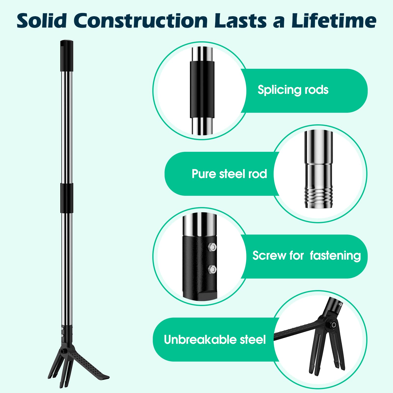 Lilyvane Weed Puller Tool,71inch Adjustable Stand Up Weed Puller Long Handle,Stand Dandelion Digger Puller, Ergonomic Standing Weeding Puller Tool Weed Picker for Garden Lawn Farmland Yard