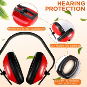 Maitys 6 Pcs Soundproof Earmuffs Hearing Protection Headphones Adjustable Padded Defender Noise Reduction Earplug for Kids (Red)