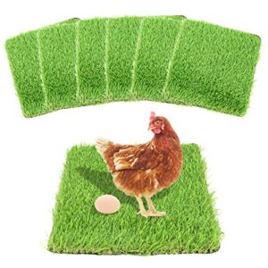 petierweit chicken nesting pads 6pack nesting box pads 12”x12” artificial grass washable chicken coop bedding laying rug fake turf mats grass carpet garden lawn for chicken hen small pets