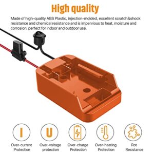 Power Wheel Adapter with Fuse&Switch,Secure Battery Adapter for Black+Decker 20V MAX Lithium Battery,with 12 Gauge Wire,Good Power Convertor for DIY Ride On Truck,Robotics,RC Toys and Work Lights