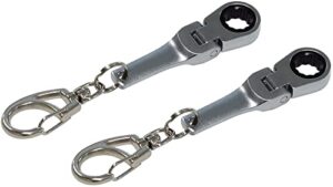 gt//rotors 10mm ratchet wrench keychain flex head key ring (2 pack)