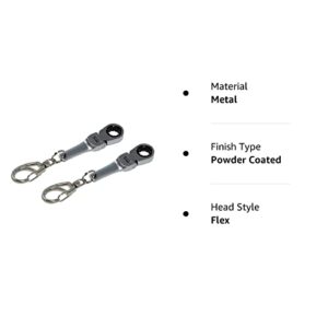 GT//Rotors 10mm Ratchet Wrench Keychain Flex Head Key Ring (2 Pack)