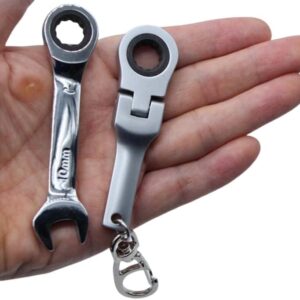 GT//Rotors 10mm Ratchet Wrench Keychain Flex Head Key Ring (2 Pack)