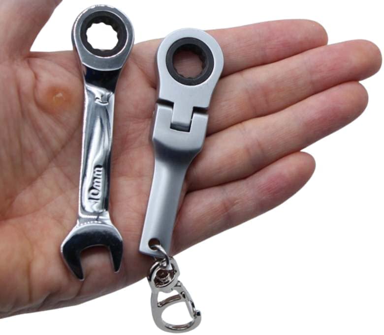 GT//Rotors 10mm Ratchet Wrench Keychain Flex Head Key Ring (2 Pack)