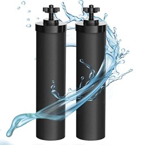 yzmmwst water filter replacement for berkey water filter system, black purification elements gravity filter system, for doulton super sterasyl and traveler, nomad, king, big series - 2 pack