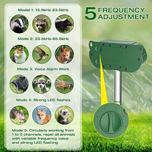 Umila Ultrasonic Solar Animal Repeller, 2022 Upgrade Cat Repellent Outdoor, Squirrel, Deer, Raccoon, Skunk, Rabbit, Dog, Cat, Waterproof with Alarm and LED Flashing Light