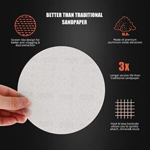 Mesh Sanding Discs - 50Pcs 80/120/180/240/320 Grit 6Inch 150mm Mesh Abrasive Dust Free Sanding Discs Hook and Loop with Assorted Grits Orbital Sander, for Woodworking, Drywall Sanding, Polishing