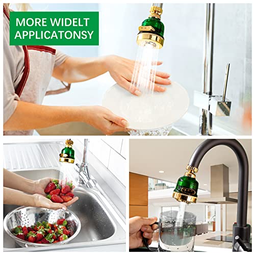 VIPMOON 2 Packs Swivel Faucet Aerator, 360 Degree Rotating kitchen Sink Faucet Head sprayer attachment,3 Mode Adjustable Anti-Splash Kitchen Sink Aerators