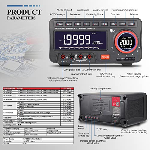 ZOTEK ZT-5566SE Desktop Multimeter, Multi Testers multimeter That integrates Work and Daily Life Multifunctional Diode Tester Resistance Meter