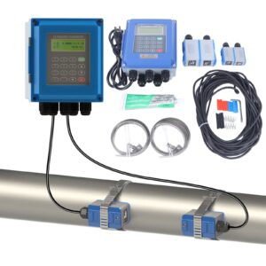 ultrasonic flow meter tuf-2000b liquid water flow control meter flowmeter counter lcd display with ts-2 & tm-1 clamp-on transducers dn20-700mm