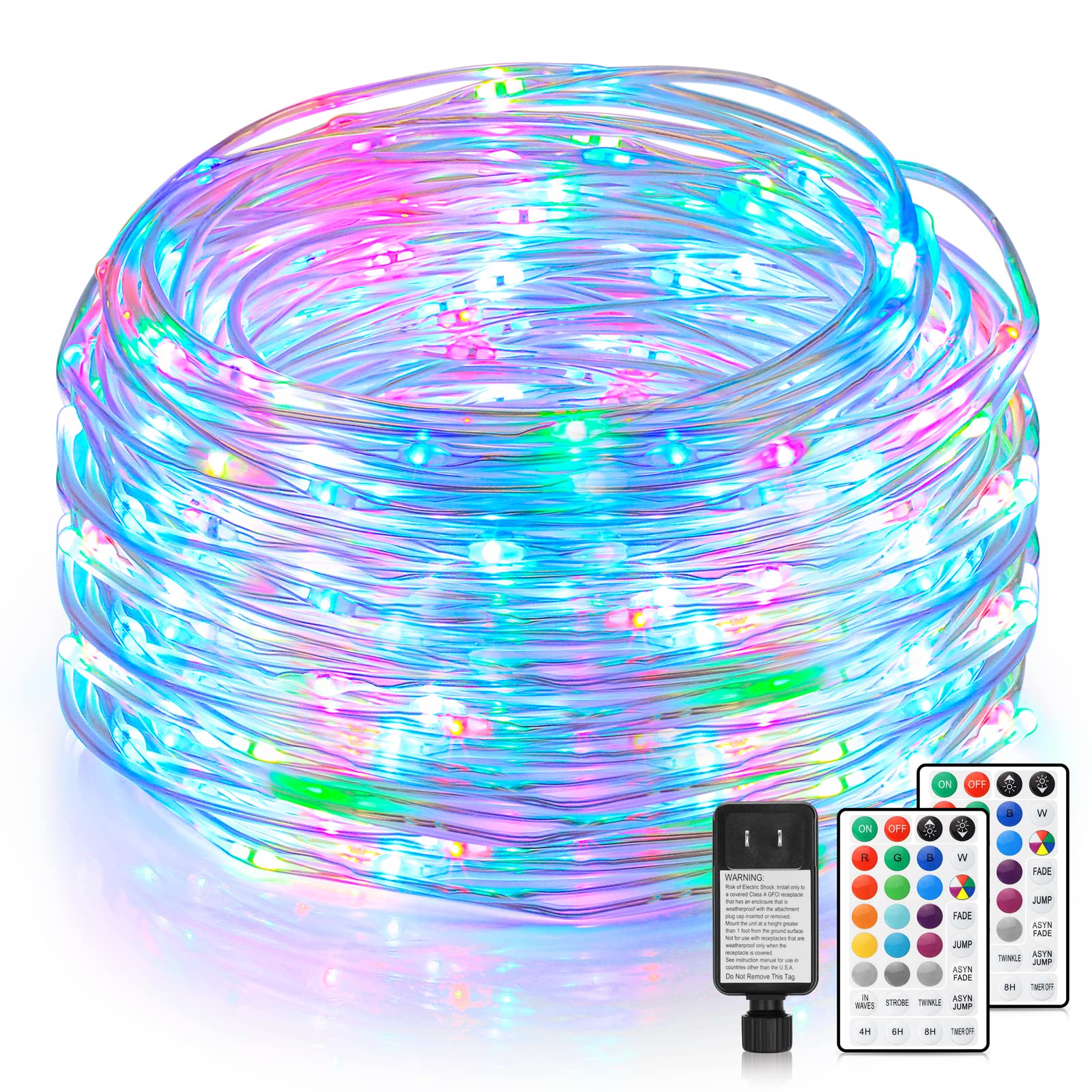 Mlambert 164Ft Multicolor LED Rope Lights with 500 LEDs, 8 Modes 18 Colors RGB Remote Fairy String Lights Waterproof Dimmable for Indoor Outdoor Decor