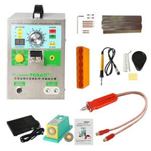 RCBDBSM 709AD+ 3.2KW Battery Spot Welder, Automatic Induction Pulse Welding Machine for 18650 14500 Lithium Batteries Battery Pack with Cooling System and LED Lighting