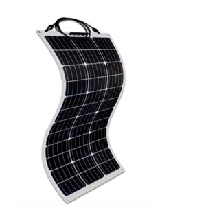 18 volt 100 watt black flexible solar panel kit portable outdoor solar panel battery charger ip68 waterproof for camping, rv, boat, cabin, van car, uneven surfaces (18v)