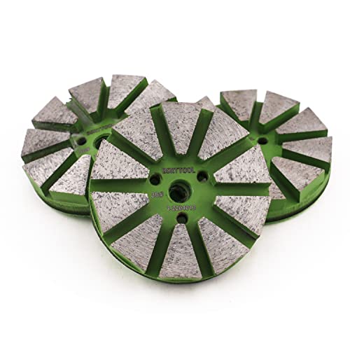 BSRTTOOL 3Pcs 3inch Metal Diamond Floor Polishing Pads - Dry or Wet Sanding Tile Stone Marble Concrete Granite Ceramics Glass (30Grit)