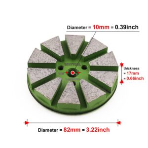 BSRTTOOL 3Pcs 3inch Metal Diamond Floor Polishing Pads - Dry or Wet Sanding Tile Stone Marble Concrete Granite Ceramics Glass (50Grit)