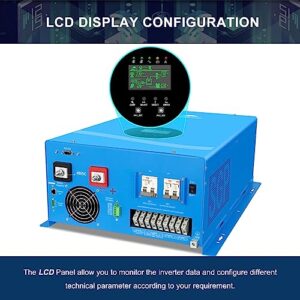 UL1741 8000W DC 48V MPPT Solar Inverter Charger,Low Frequency Pure Sine Wave Split Phase Inverter AC Input 240V to Output 120V / 240V, with 80A AC Charger, Off Grid Inverter Made by SUNGOLDPOWER