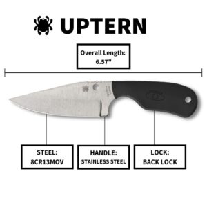 Spyderco UpTern Pocket Knife with 8Cr13MoV Blade and Stainless Steel Handle (CombinationEdge)