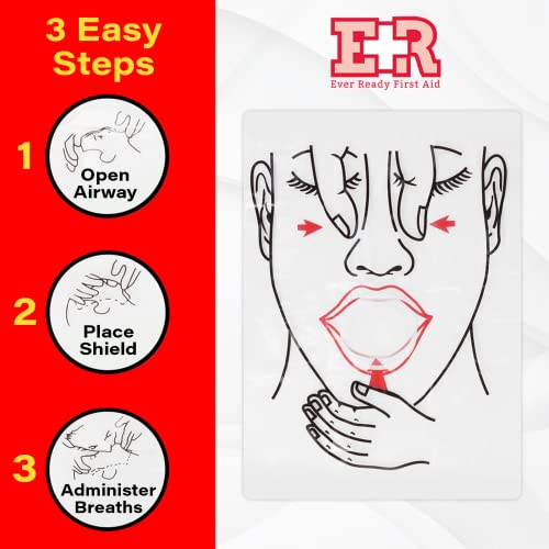 Ever Ready First Aid CPR Face Shield fits Adults, Children and Infants - 30 Pack
