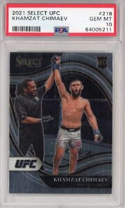 graded 2021 panini select khamzat chimaev #218 octagonside rookie rc ufc mma card psa 10 gem mint