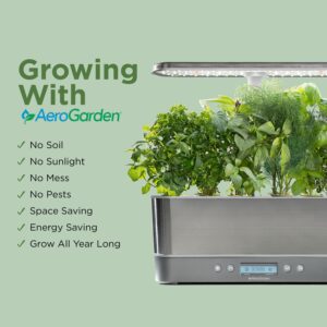 AeroGarden Harvest Elite Slim Indoor Garden Hydroponic System with LED Grow Light and Herb Kit, Holds up to 6 Pods, White