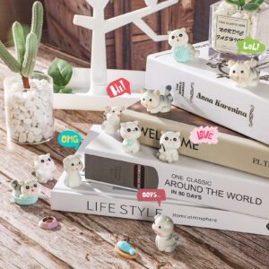 14 Pcs Cat Figurines Cute Miniature Figures Mini Cat Cake Toppers Moss Landscape Waterproof Resin Kitten Garden Miniature Terrarium Figurines for Garden Home Party Cake Decor Supplies (Adorable)