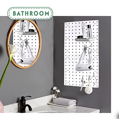 4 Pieces Pegboard Wall Mount Display Pegboards Wall Panel Kits DIY Pegboard Tool Organizer with Accessories for Garage Kitchen Living Room Bathroom Office