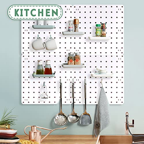 4 Pieces Pegboard Wall Mount Display Pegboards Wall Panel Kits DIY Pegboard Tool Organizer with Accessories for Garage Kitchen Living Room Bathroom Office