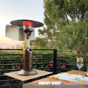 SWEET HEAT TABLE TOP - Foldable Heat Focusing Reflector - Universal-Fit for Small Patio Heaters - Light Weight, Aluminum,