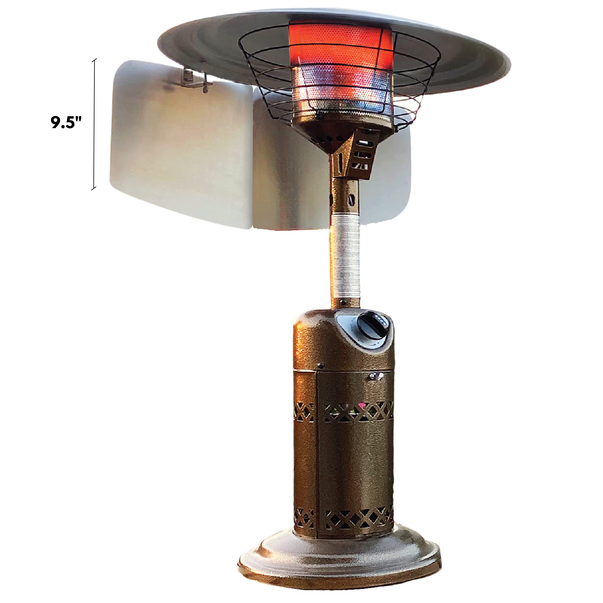 SWEET HEAT TABLE TOP - Foldable Heat Focusing Reflector - Universal-Fit for Small Patio Heaters - Light Weight, Aluminum,
